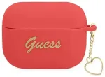 Guess GUAPLSCHSR AirPods Pro cover czerwony|red Silicone Charm Heart Collection