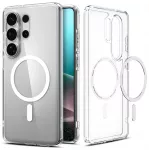 Spigen Ultra Hybrid Mag telefono dėklas su MagSafe palaikymu Samsung Galaxy S26 Ultra (S948) skaidrus baltas