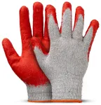 Polycotton latex coated gloves 10 pcs Size 9 AMIO-04630