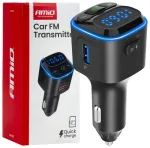 Car FM Transmitter 1&times;USB-A 2&times;USB-C 12V 24V AMIO-04651