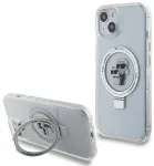 Karl Lagerfeld KLHMP15SHMRSKCH Aizsargapvalks priek&scaron; iPhone 15/14/13 6.1" Ring Stand Karl&Choupett / balts