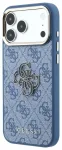 Guess PU 4G Resin Metal Logo Case Aizsargapvalks priek&scaron; iPhone 18 Pro / zils