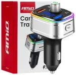Car FM Transmitter 1&times;USB-C microSD 12V 24V AMIO-04652