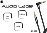 Quick QA-210 AUX 3.5mm Audio Kabelis 1m
