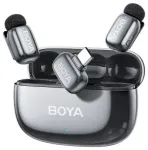BOYA Mini 2-02 USB-C Wireless Microphone Set Bezvadu mikrofonu komplekts (2TX 1xRX) / 2.4GHz / 48kHz/24bit (Space Grey)