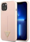 Guess GUHCP13SSLTGP Silicone Triangle Hardcase Aizsargapvalks priek&scaron; iPhone 13 mini 5,4" / rozā
