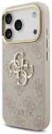 Guess PU Leather 4G Metal Logo Gold Frame Case Aizsargapvalks priek&scaron; iPhone 17 Pro / rozā