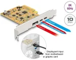 Valdiklis Delock DeLOCK PCIe x4 plok&scaron;tė 1x i&scaron;orinis USB-C 10 Gbit/s B. + 1x i&scaron;orinis USB-C DP Alt Mode, USB valdiklis