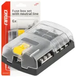 Fuse box set with neutral line 6 sockets AMIO-03833