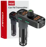 Car FM Transmitter 2&times;USB-A 1&times;USB-C mircoSD 12V 24V AMIO-04653