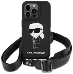 Karl Lagerfeld Crossbody Silicone Ikonik Back Case Aizsargapvalks Priek&scaron; Apple iPhone 15