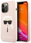 Karl Lagerfeld KLHCP13LSLKHLP Hardcase Silicone Karl`s Aizsargapvalks priek&scaron; iPhone 13 Pro / 13 6,1" / gai&scaron;i rozā