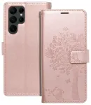 MEZZO tree knyginio tipo telefono dėklas Samsung Galaxy S22 Ultra (S908) rožinis
