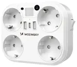 Wozinsky WRS-2B 4x AC 2x USB-A 2x USB-C 4000 W Network Splitter with Lamp - White