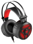 Natec Genesis Neon 360 Spēļu Austiņas Datoram Ar Mikrofonu / LED / Vibration / Melnas-Sarkanas