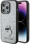 Karl Lagerfeld Fixed Glitter Choupette Logo Metal Pin Aizsargapvalks Priek&scaron; Apple iPhone 15 Pro Max