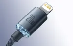 Baseus Crystal Shine USB-C uz Lightning kabelis 20W PD 2m / melns