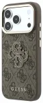 Guess PU 4G Resin Metal Logo Case Aizsargapvalks priek&scaron; iPhone 18 Pro Max / brūns