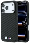 BMW M Carbon Metal Logo MagSafe Aizsargapvalks priek&scaron; iPhone 18 Pro / 17 Pro / melns
