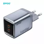 BWOO BO-CDA239 kelioninis įkroviklis | 45W | PD, GaN, PPS | USB-C | pilkas