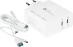GC USB greitasis įkroviklis 140W GaN technologija, 2x USB-C, PD 3.1, QC 5.0, PPS White