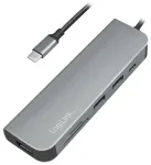 Logilink USB-C centrmezgls, HDMI, PD, kar&scaron;u lasītājs, USB 3.2 GEN 1x1
