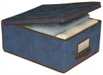 Dėžutės audinys 48x36x19cm Mėlynas