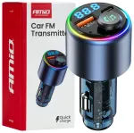 Car FM Transmitter 1&times;USB-A 1&times;USB-C 12V 24V AMIO-04655