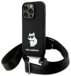 Karl Lagerfeld Crossbody Silicone Choupette Back Case Aizsargapvalks Priek&scaron; Apple iPhone 15 Pro Max