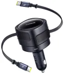 Baseus Enjoyment Max 2x USB-C Kabeļi Auto lādētājs 60W