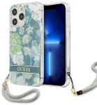 Guess GUHCP13XHFLSN Flower Strap Aizsargapvalks priek&scaron; iPhone 13 Pro Max 6,7" / zaļ&scaron;