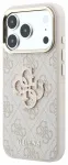 Guess PU 4G Resin Metal Logo Case Aizsargapvalks priek&scaron; iPhone 18 Pro / rozā