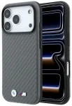 BMW M Carbon Metal Logo MagSafe Aizsargapvalks priek&scaron; iPhone 18 Pro / 17 Pro / pelēks