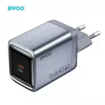 BWOO BO-CDA238 kelioninis įkroviklis | 45W | PD, GaN, PPS | USB-C | pilkas