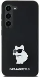 Karl Lagerfeld KLHCSA35SMHCNPK A35 A356 juodas|black dėklas Silicone Choupette Metal Pin