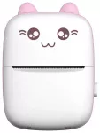 Mini bluetooth thermal printer for photos, notes white-pink