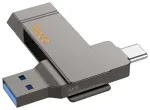USB atmintinė 64GB USB 3.2 (USB A + USB C) Hoco UD15 pilka