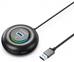 Orico YXR4-U3 &scaron;akotuvas USB-A į 3x USB 3.0 | 3.5mm | juodas