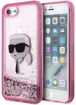 Karl Lagerfeld KLHCI8LNKHCP iPhone 7|8| SE 2020 | SE 2022 rožinis hardcase dėklas Glitter Karl Head
