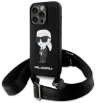 Karl Lagerfeld Crossbody Silicone Ikonik Back Case Aizsargapvalks Priek&scaron; Apple iPhone 15 Pro Max