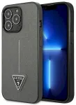 Guess GUHCP14XPSATLG Saffiano Triangle Logo Aizsargapvalks priek&scaron; iPhone 14 Pro Max 6,7" / sudraba