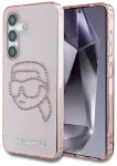 Karl Lagerfeld Rhinestones K. Head Logo Aizsargapvalks priek&scaron; Samsung Galaxy S25 / rozā