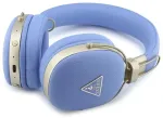 Guess PU Grained Triangle Gold Metal Logo ENC Wireless Headphone Blue