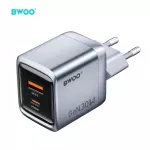 BWOO BO-CDA237 kelioninis įkroviklis | 30W | PD, QC, PPS | USB-A, USB-C | pilkas