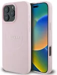 Guess GUHMP15XPGHSMMP iPhone 15 Pro Max 6.7" rožinis|pink MagSafe PU Grained Gold Ring