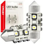 LED CANBUS bulbs 12SMD Festoon C5W 3838 31mm White 12/24V AMIO-04247