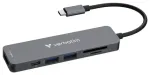 USB-C Verbatim Essentials daudzportu centrmezgls ar 6 portiem un kar&scaron;u lasītāju