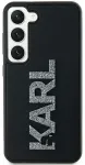 Karl Lagerfeld KLHCS23L3DMBKCK S23 Ultra S918 juodas kietas dėklas 3D Rubber Glitter Logo