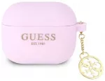 GUA3LSC4EU Guess 4G Charm silikoninis dėklas Apple Airpods 3 ausinėms violetinis