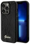 Guess GUHCP14XPSFDGSK Sequin Script Metal Aizsargapvalks priek&scaron; iPhone 14 Pro Max 6.7" / melns